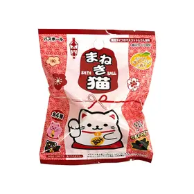 Daiso 964549036530 Blind Box Lucky Cat 4 Style Orange Scent Bath Ball