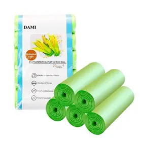 Dm-32 Dami Small Trash Bags 4-gallon Biodegradable 20 Count Pack Of 5 100 Green