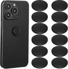 Doz-dansib-1392 Dansib 12 Pcs Shungite Sticker For Cell Phone Authentic 20 Mm/ 0.79 Inch Black