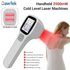 Dawfek-pmw2500-grey Dawfek Hanheld 2500mw Cold Laser Therapy Machine Promote Blood Circulation 25 Diodes