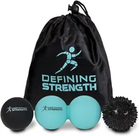 Defining Strength Inc 627843840602 Premium 3-piece Massage Balls Set For Deep Tissue Therapy - Black Blue