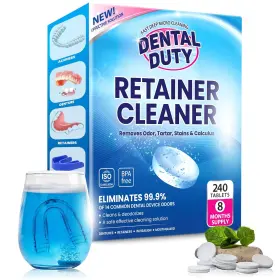 Dental Duty 855319007253 240 Units Retainer And Denture Cleaning Tablets 8 Months Supply - Cleaner