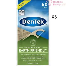M001127x3 Dentek Earth Friendly Floss Picks 60 Count 3 Packs New