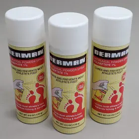 Derman 354312425038 3 Pack Antifungal Powder Spray Tolnaftate 1% For Athletes Foot 4.6 Oz B
