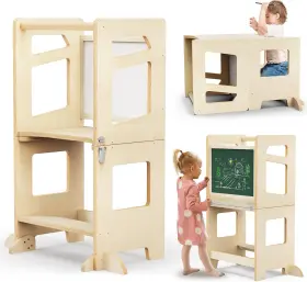Dgd 768447100874 Toddler Tower Kitchen Stool Helper Foldable Weaning Tower-w