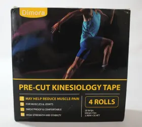 603-015682 Dimora Pre-cut Kinesiology Pain Relief And Support Tape 4 Rolls Cn6 Black 16.4ft