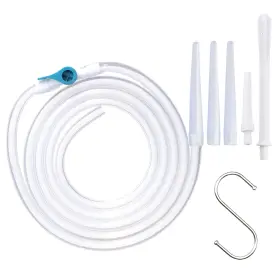 Hfsine-tb001 Diuciuhr Enema Tube 6.6ft Silicone Hose With 5 Reusable Nozzle Tips Flexible L