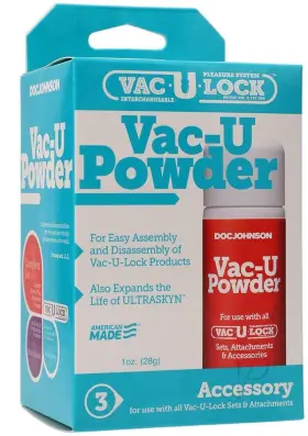 Doc Johnson 782421156800 Talc Free Powder For Easy Assembly And Disassembly Of Vac-u-lock Products