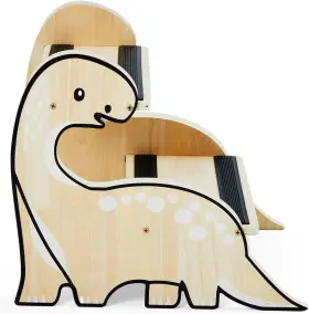 Mee-doublefill-383 Doublefill Wooden Two-step Stool For Kids And Toddlers With Non-slip Pads - Brown
