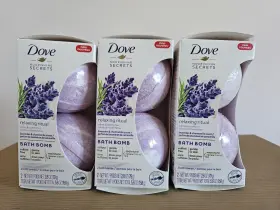 M01909 Dove Relaxing Ritual Bath Bombs Lavender And Chamomile Scent Sulfate Free3 Boxes