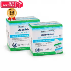 Dr. B Dental Solutions 850927007114 Cleanadent Wipes - 60 Count Pack Of 2 White