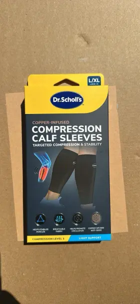 Dr. Scholls 812350263987 Copper Infused Compression Calf Sleeves L/xl