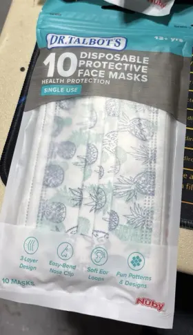 Dr. Talbot S 370797160004 Lot Of 5 Talbots Protective Teens Face Masks 13 Yrs 50 New Sealed