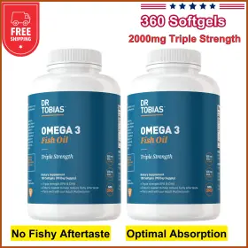 360softgels Dr. Tobias 86400637 Dr.tobias Omega 3 Fish Oil 2000mg Triple Strength Supplement