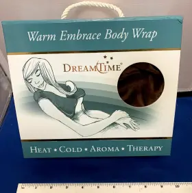Dreamtime 609079090006 Aromatherapy Warm Embrace Body Wrap Quilted Brown Pre-owned