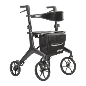 10278bk Drive Medical Walker Foldable Carbon Fiber Ultra Lightweight 11.5 Lbs Black Rollator