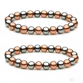 Drkao 768834138169 Woman Copper Bracelets Hematite Magnet Bracelet For Medium Red