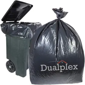Dualplex 758182984808 95-96 Gallon Black Trash Bags For Toter 1 Count Pack Of 25