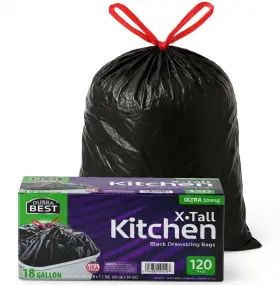 28763 Durra Best Heavy-duty Trash Bags 120 Count 18 Gallon 1 Pack Of Black