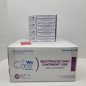 1173 Dynarex We Care - Bacitracin Zinc Ointment Usp Case 72 Tubes 1 Oz. Exp 10/25
