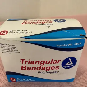 3672 Dynarex 3692 Triangular Bandage 36 X 51 Inch # Box Of 12