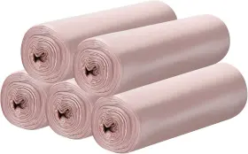 Dztz 190372934192 5 Rolls Small Trash Garbage Bags 4 Gallon Strong Thin Material Pink