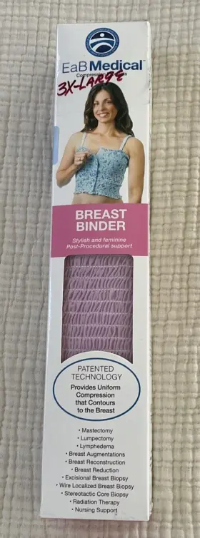 Eab 811159011362 Medical Compression Breast Binder 3x-large 50 Inch -54 Pink