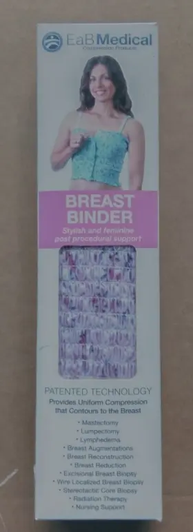 Eab Medical 811159011409 Breast Binder Lined Pink Floral Lavender Size Large 36 Inch - 40