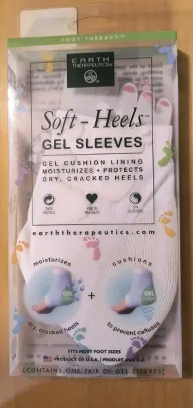 75502 Earth Therapeutics Soft-heels Gel Sleeves - 2 Pair
