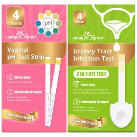 Uti-ezu-102 Easy Home Evph-s 4 Vaginal Ph Test Strips And Uti Kits 8 Pack Yeast Infection