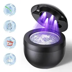 Gh-uc122 Ecobasic Ultrasonic Retainer Cleaner For Dentures Mouth Black
