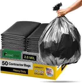 Econohome 810088314179 55-60 Gallon Heavy Duty Contractor Garbage 50 Count Pack Of 1