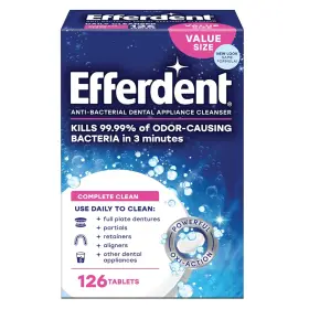 01588 Efferdent Retainer Cleaning Tablets Denture Cleanser 126 Count Pack Of 1