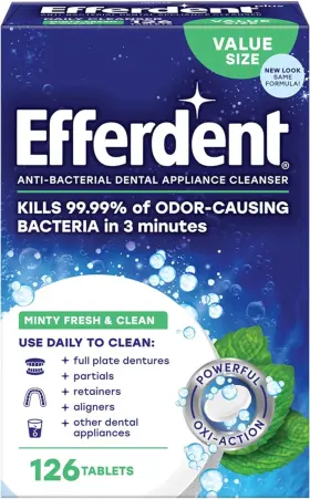 Efferdent 814832015916 Retainer Cleaning Tablets Denture 126 Count Pack Of 1