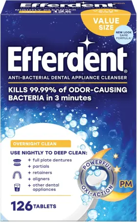 B07fsw4pvh Efferdent Retainer Cleaning Tablets Denture 126 Count Pack Of 1 Blue