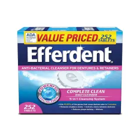 Efferdent-odorcleanser-252ct Efferdent Denture Cleanser Tablets Complete Clean 252 Count