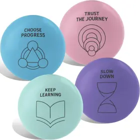 Ellopi 195759006752 Motivational Positive Sayings Stress Balls Set Of 4 2.75 Inch Small Blue
