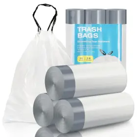 Elpheco 731540807728 2.6 Gallon Trash 60 Count Pack Of 1 Black Drawstring For 2.5-4 Gal