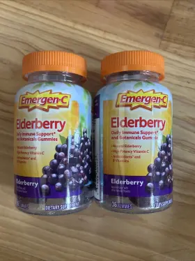 Emergen-c 885898601177 2x Elderberry Vitamin Gummies Daily Immune Support Exp 08/24