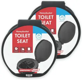 6101-2 Emergency Zone 2 Pack Honey Bucket Style Toilet Seat For 5 Gallon White
