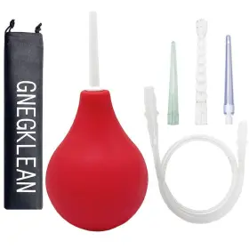 Eneclean 741663063390 Gnegklean Black Silicone Enema Bulb Kit 7.6oz Clean Anal Douche For Men Women