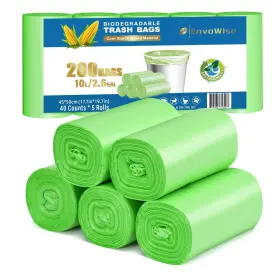 Envowise 616985613007 Biodegradable Small Trash Bags 3 Gallon / 200 Count Pack Of 1 Light Green