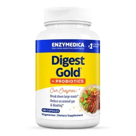 29091-ffp Enzymedica Digestive Enzymes Probiotic Support 180 Capsules Gold Probiotics