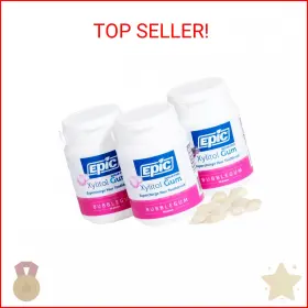 Epic 853038006021 100% Xylitol Bubblegum Chewing Gum - Sugar Free Aspartame Dental
