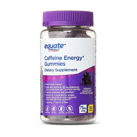 Equate 194346254880 Caffeine Energy Gummies 75 Mg Natural Elderberry Juice Flavor 30 Count