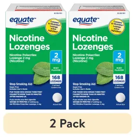 Equate 461965094679 2 Pack Nicotine Lozenge Mg Stop Smoking Aid Mint Flavor