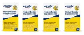 Sb-7b29-89nm Equate Hemorrhoidal Suppositories 24 Ct By Pack Of 4