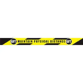 108-sd-b Ergomat Llc Maintain Physical Distance Floor Strip Rectangle Vinyl Adhesive 3 X 36
