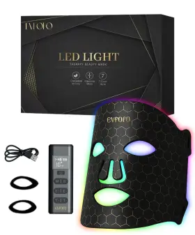 Evfofo 761483237528 Led Face Mask Red Light Therapy 7 Mode 850nm Portable Remote Black Acne