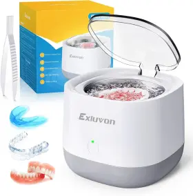 Gt02 Exluvon Ultrasonic Retainer Cleaner 45khz 250ml Portable Jewelry